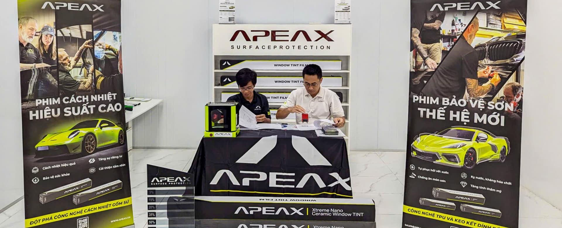 Phim cách nhiệt APEAX nhận được sự tin tưởng của trung tâm, đại lý chăm sóc xe trên toàn quốc.