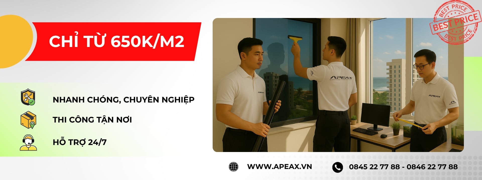 APEAX cung cấp phim cách nhiệt nhà kính cửa sổ công nghệ Nano Ceramic gốm sứ hàng đầu hiện nay.