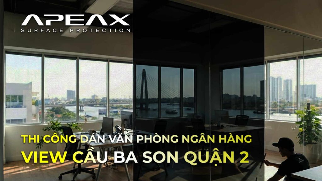 Thi công phim dán cách nhiệt văn phòng quận 2 TP HCM.