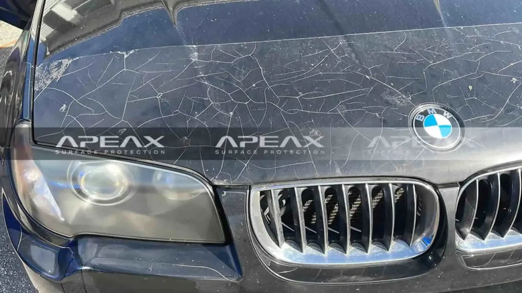 PPF kém chất lượng rất dễ bị nứt chân chim, tốc độ phá hủy PPF diễn ra khá nhanh chóng.